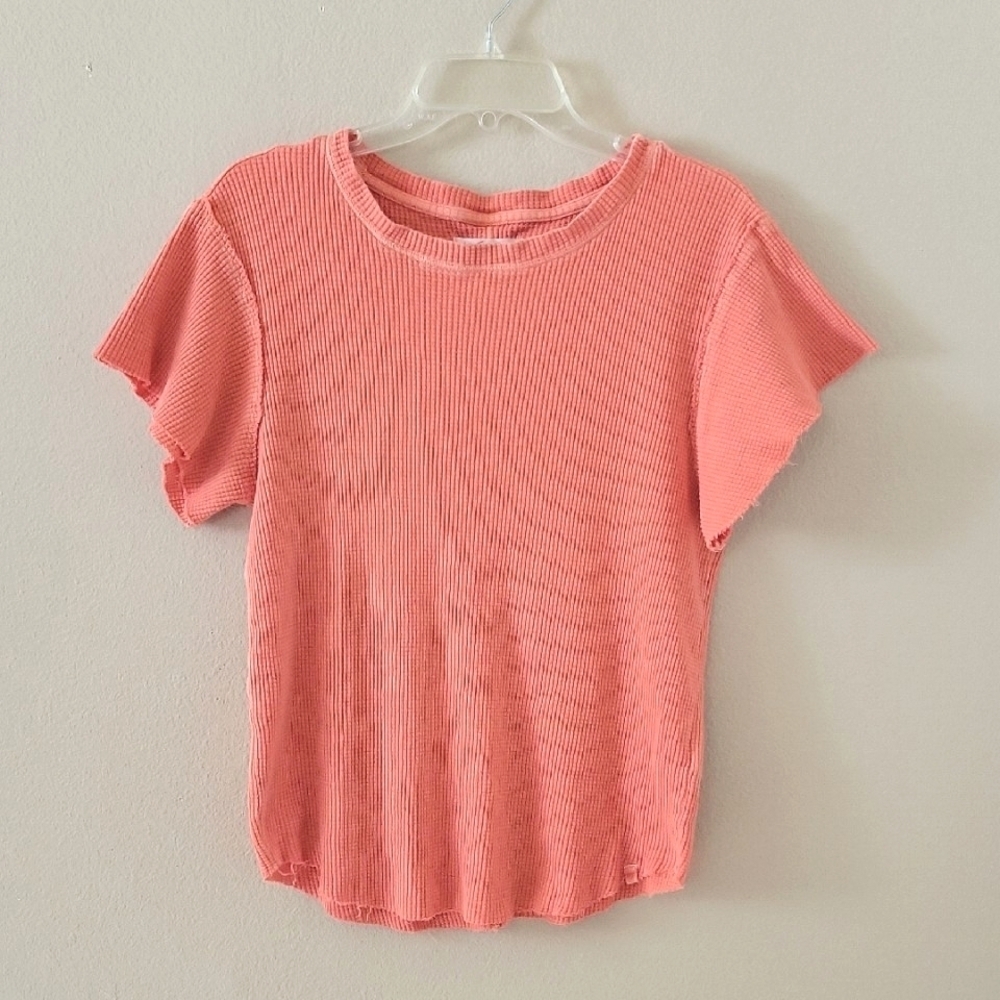 We The Free Coral Waffle Knit Thermal Top - Size XL